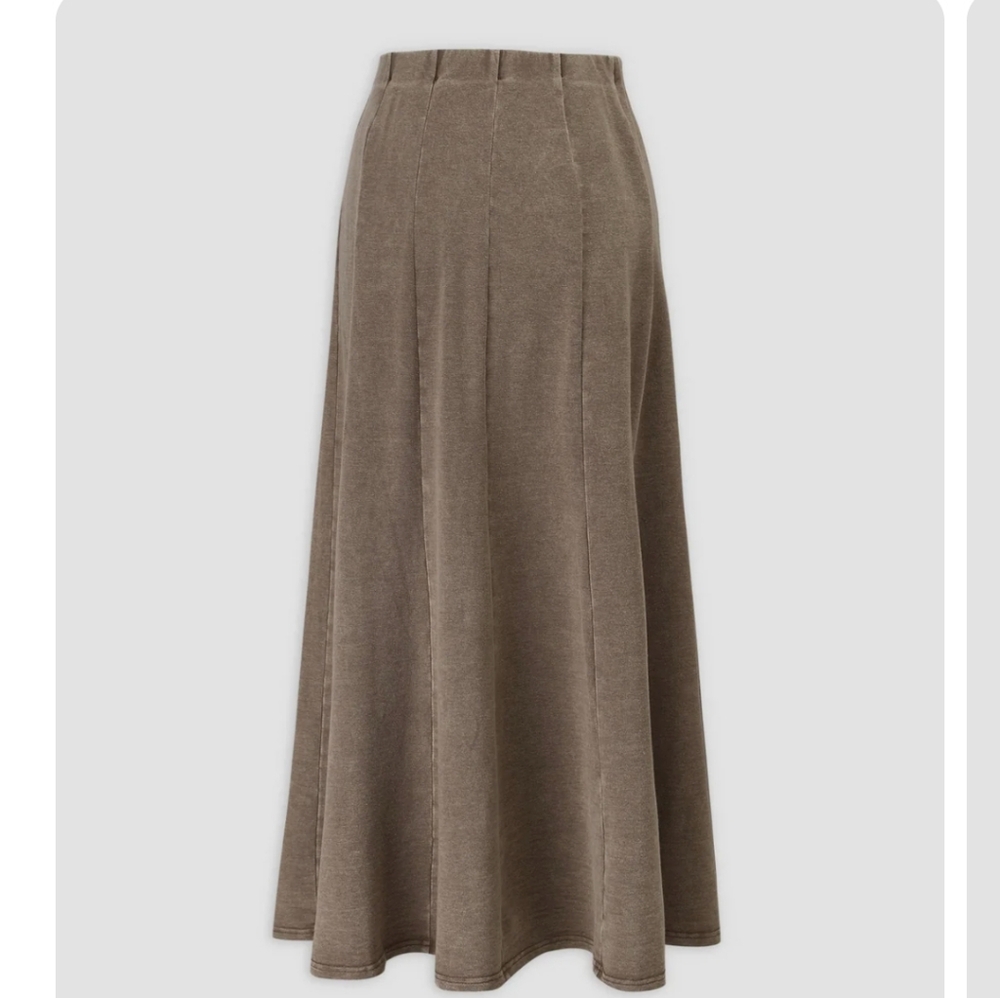 Brown Maxi A-Line Skirt for Work